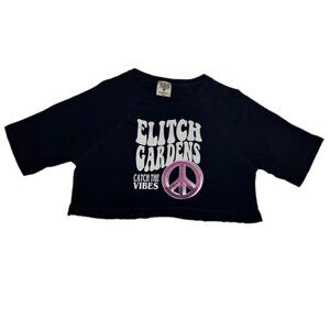 Pop Surf Elitch Gardens Cropped T-Shirt Dark Gray Size S New with tags